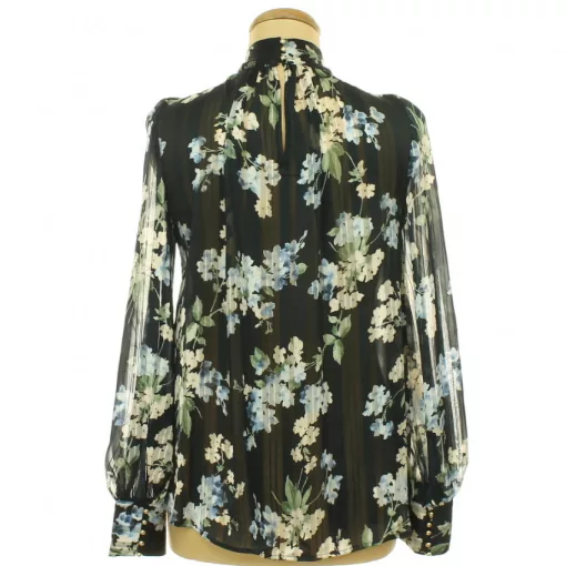 H&M csíkos-virágmintás blúz