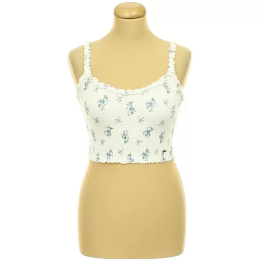 Hollister virágmintás gumírozott top