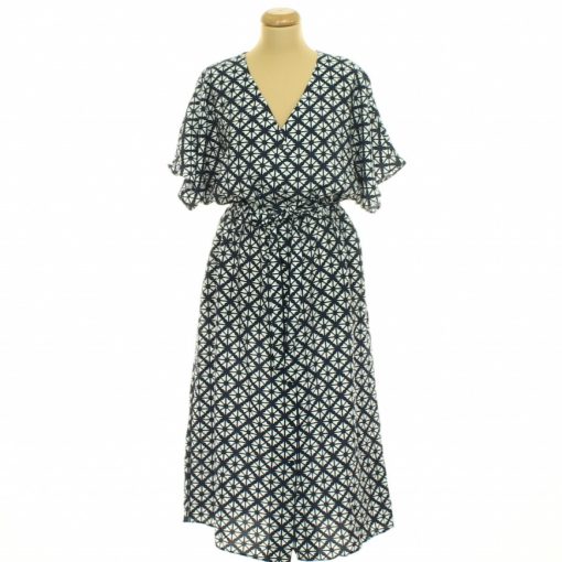 Papaya mintás sötétkék ingruha