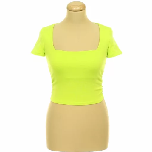 Zara ráncolt neonzöld top