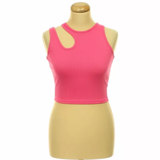 Shein aszimmetrikus pink top
