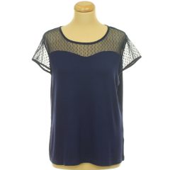 Sötétkék neccbetétes felső