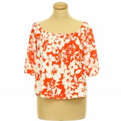Papaya virágmintás felső