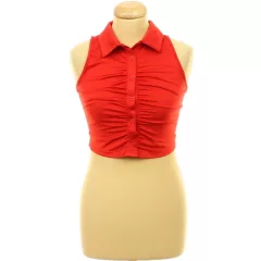 Shein ráncolt piros ing