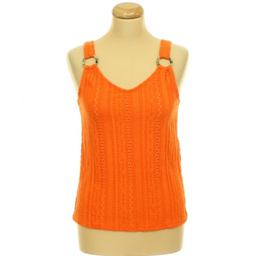 Papaya áttört mintás felső