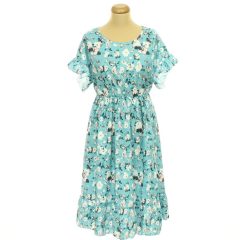 Virágmintás kék ruha