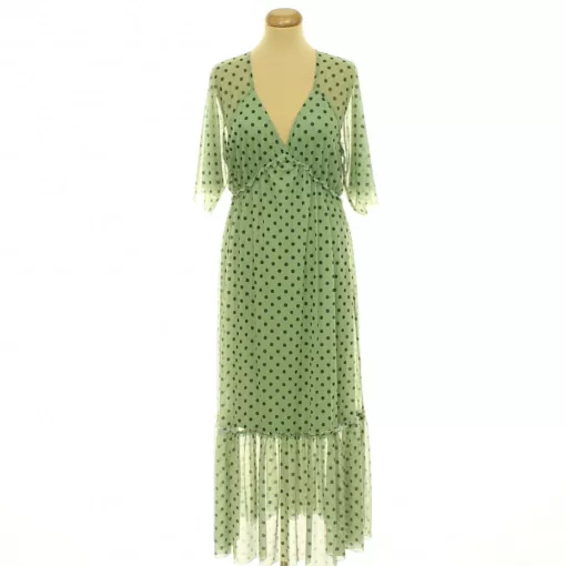 River Island pöttyös zöld ruha