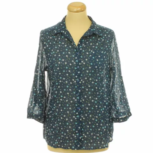 Outfit mintás roll-up ujjú pamut ing