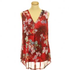 Bonmarché virágmintás piros felső