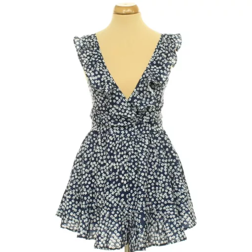 Virágmintás kék overál