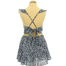 Virágmintás kék overál