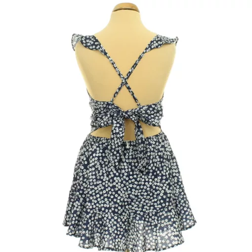 Virágmintás kék overál