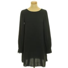 Zara csipkeszegélyes fekete ruha