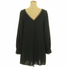 Zara csipkeszegélyes fekete ruha