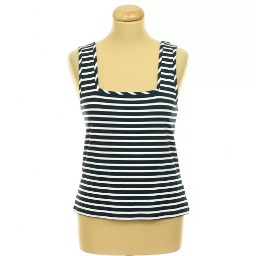 F&F csíkos sötétkék felső