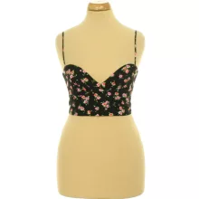 Zara virágmintás fekete top