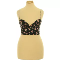 Zara virágmintás fekete top