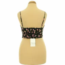 Zara virágmintás fekete top