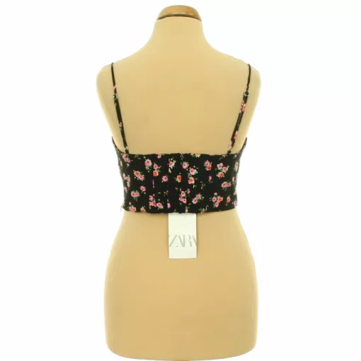 Zara virágmintás fekete top