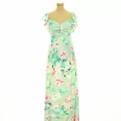 Quiz virágmintás zöld ruha