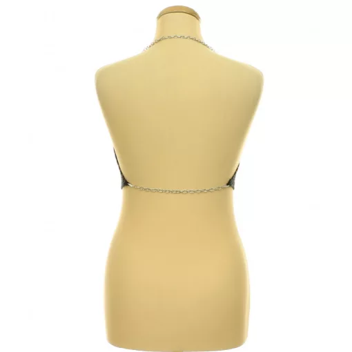 Shein ezüstcsillámos fémláncos top