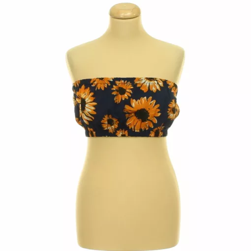 Zaful virágmintás gumírozott top