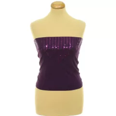 Juffrouw Ooievaar flitteres lila top
