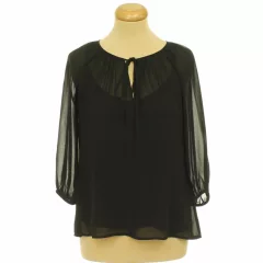 H&M fekete muszlin blúz
