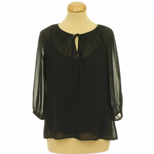 H&M fekete muszlin blúz
