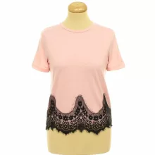 Vero Moda csipkés rózsaszín póló