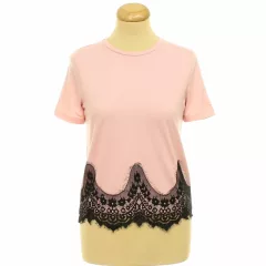 Vero Moda csipkés rózsaszín póló