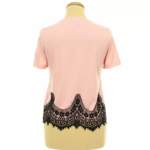 Vero Moda csipkés rózsaszín póló