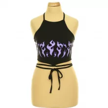 Shein mintás fekete top