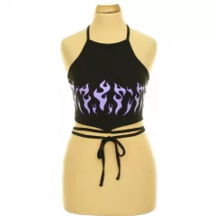 Shein mintás fekete top