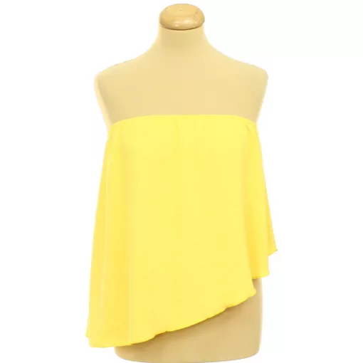 Shein sárga ferde szabású top