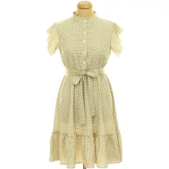 Shein pöttyös krémszínű ruha