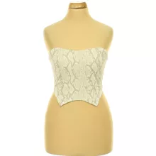 Kígyóbőr mintás műbőr corset top