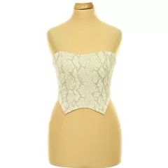 Kígyóbőr mintás műbőr corset top
