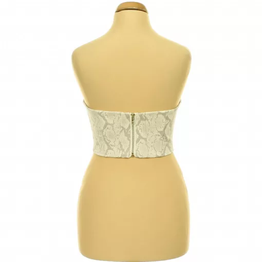 Kígyóbőr mintás műbőr corset top