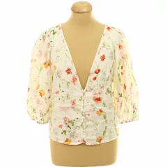 H&M virágmintás lenkeverék felső