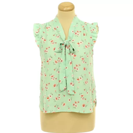 Forever21 virágmintás zöld blúz
