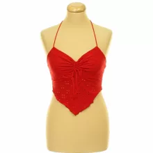 Shein piros áttört mintás top