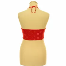 Shein piros áttört mintás top