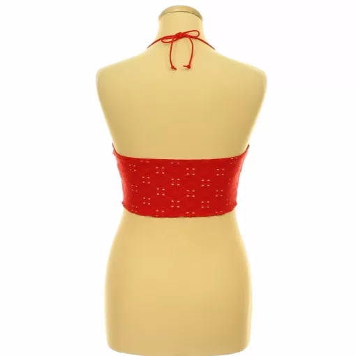 Shein piros áttört mintás top