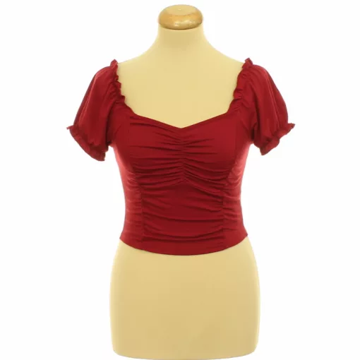 Shein ráncolt bordó top