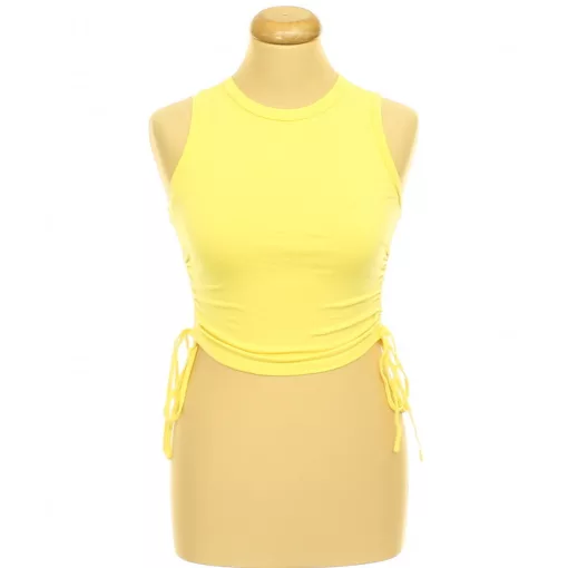 Shein ráncolt sárga top