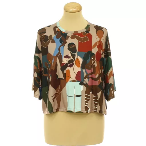 Shein mintás crop póló
