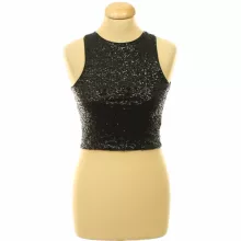 Divided flitteres fekete top