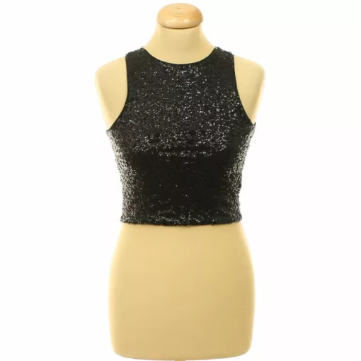 Divided flitteres fekete top