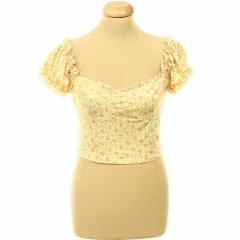 Shein virágmintás sárga top